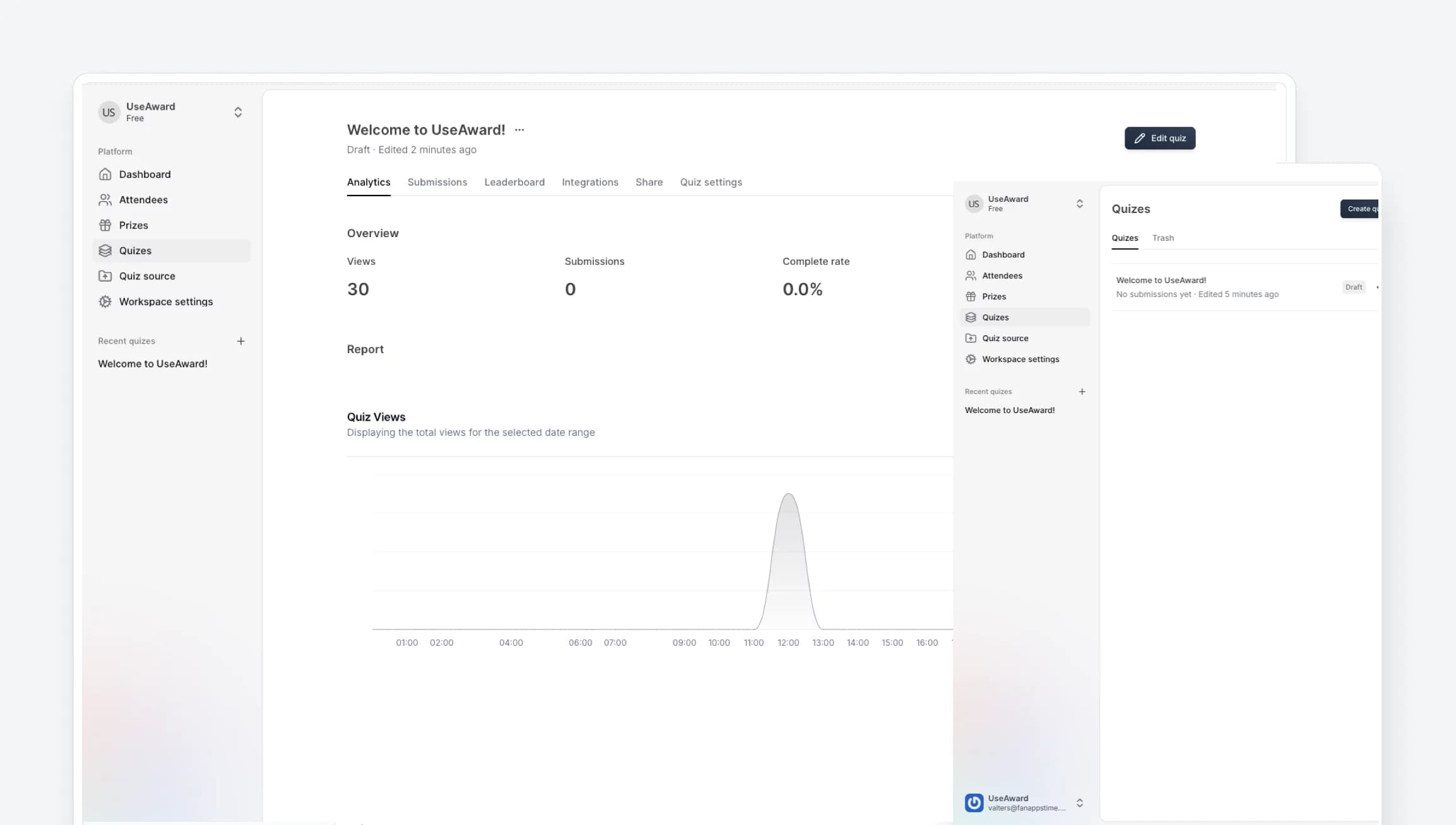 Dashboard screenshot showing data visualization and analytics interface